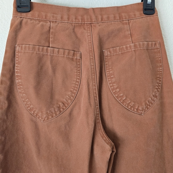 Lykke Wullf Women's‎ Size XS Rust Sandi Wide Leg 100% Cotton Pants *Flaws - Picture 6 of 12
